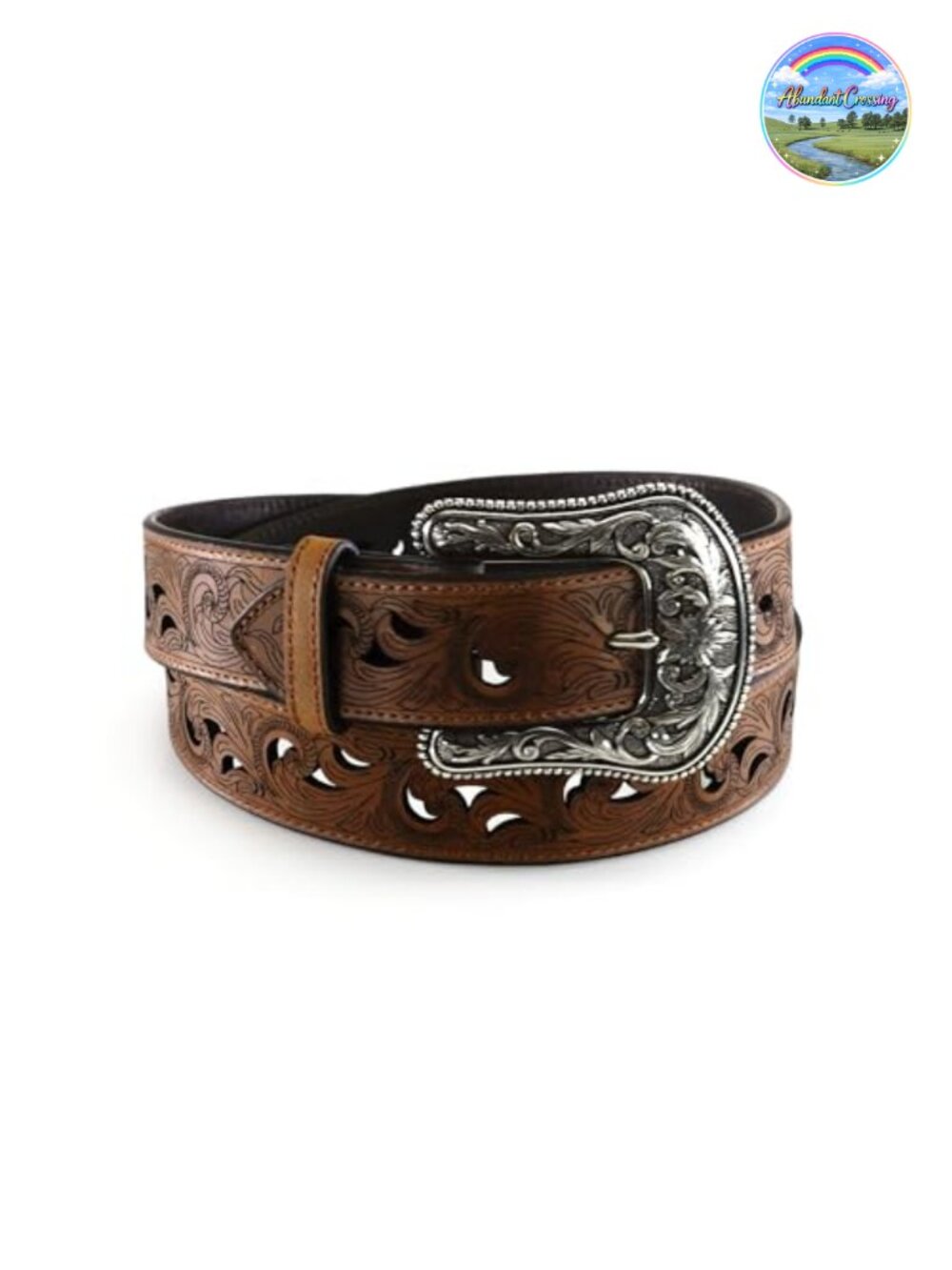Genuine Leather Western Belt Triple Snap Interchangeable Buckle